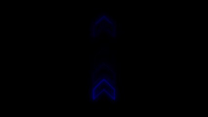 Aufkleber - Animated Blue Arrow Pointing Upward Against Black Background Modern Digital Design Element for U
