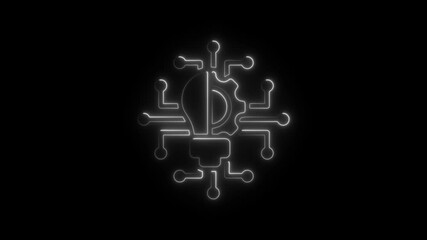 Aufkleber - Illuminated Tech Innovation Concept Glowing Circuitry Design with Lightbulb and Gear Symbolizing