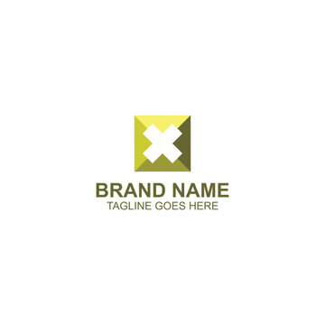 letter x logo design for brand or company identity with creative illustration