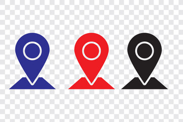 Poster - colorful location icon set map pointer pin sign symbol solid and outline designs place address navigation locator sign vector illustration