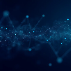 Aufkleber - Abstract Blue Network Illustration with Connected Dots and Lines on a Dark Blue Background Representing Data Connection