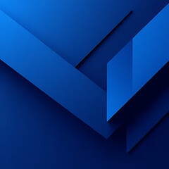 Aufkleber - Abstract composition of layered blue geometric shapes with shadows on a dark blue background creating a visual effect