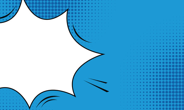 blue comic background with blank speech bubble