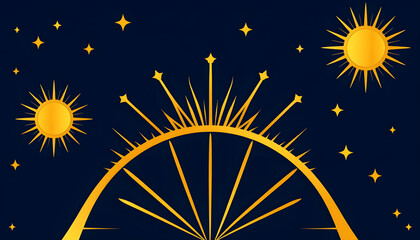 Poster - Celestial sunrise illustration digital art cosmic environment vibrant viewpoint