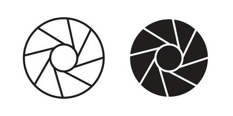 Poster - Perpetual motion icon. Flat and stroke versions. Graphic elements.