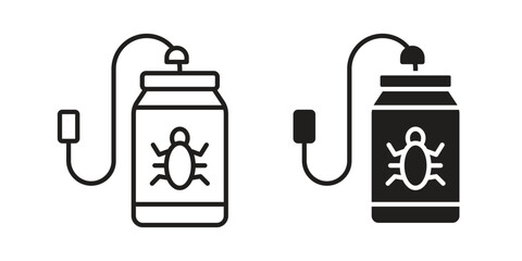 Poster - Pesticide icon. Flat and stroke versions. Graphic elements.
