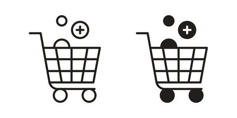 Poster - Procurement icon. Flat and stroke versions. Graphic elements.