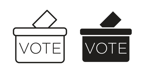 Poster - Referendum icon. Flat and stroke versions. Graphic elements.