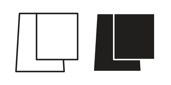 Roof window icon. Flat and stroke versions. Graphic elements.