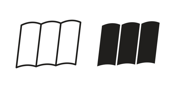 Roof tile icon. Flat and stroke versions. Graphic elements.