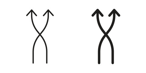 Aufkleber - Shuffle icon. Flat and stroke versions. Graphic elements.