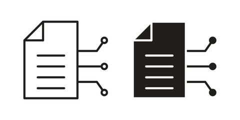 Poster - Smart contract icon. Flat and stroke versions. Graphic elements.