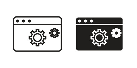 Poster - Software icon. Flat and stroke versions. Graphic elements.