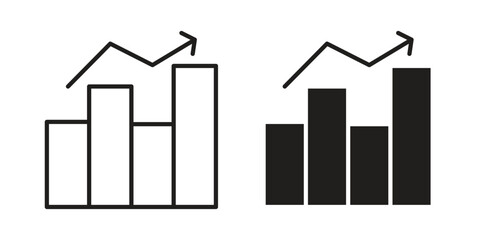 Poster - Stagflation icon. Flat and stroke versions. Graphic elements.
