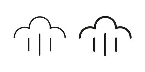 Aufkleber - Steam icon. Flat and stroke versions. Graphic elements.