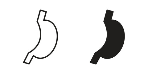 Poster - Stomach with Liquids icon. Flat and stroke versions. Graphic elements.