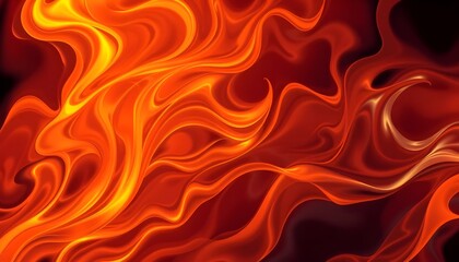 Poster - Dynamic flames dancing in the dark abstract art vibrant colors intense energy