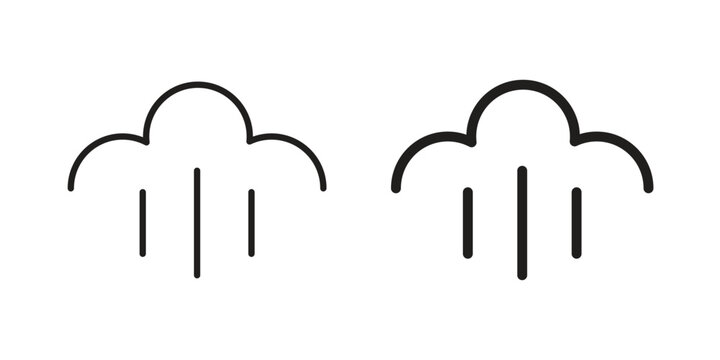 Steam icon. Flat and stroke versions. Graphic elements.