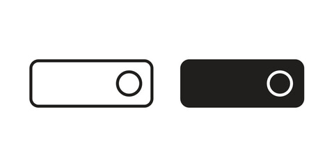 Poster - Switch icon. Flat and stroke versions. Graphic elements.