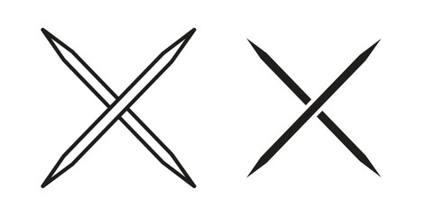 Poster - Toothpick icon. Flat and stroke versions. Graphic elements.