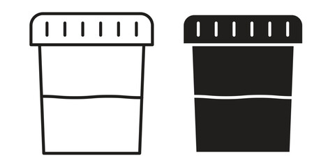 Aufkleber - Urine test icon. Flat and stroke versions. Graphic elements.