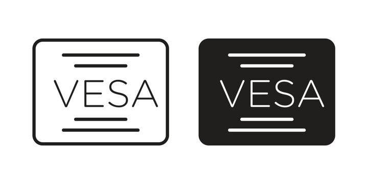Vesa icon. Flat and stroke versions. Graphic elements.