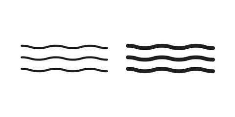 Poster - Water icon. Flat and stroke versions. Graphic elements.
