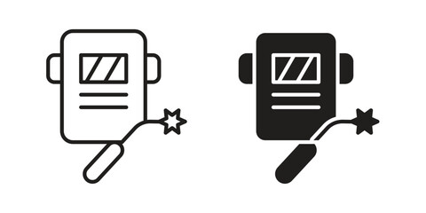 Aufkleber - Welding icon. Flat and stroke versions. Graphic elements.