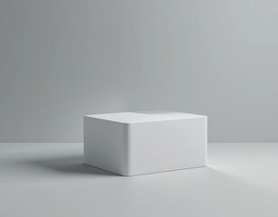 Poster - Minimalistic Presentation Podium on a Muted Gray Backdrop for Product Display