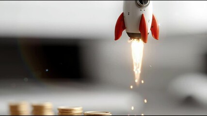 Poster - Venture capital opportunity icon concept for early-stage business development and investment strategies in startups. Venture Capital Rocket Launch – Animated Video Version