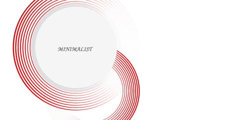 Poster - Abstract white background with red circle lines. Digital future technology concept. Eps10
