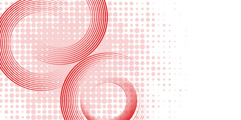 Poster - Abstract white background with red circle lines. Digital future technology concept. Eps10