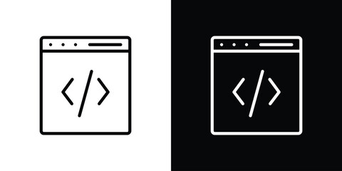 Web Code icon for website, vector design template elegant style