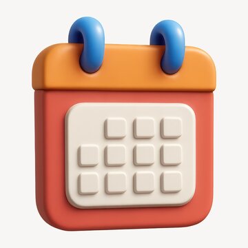 Colorful 3D calendar icon