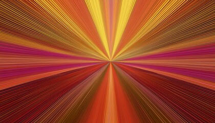 Fototapete - geometric shapes stripes lines rays in vibrant colors on a grainy ultra wide pixel background with dark mix hot yellow pink orange brown beige red gradient perfect for design banners wallpapers