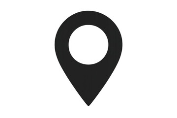Fototapete - Black map pin icon with a transparent background, ideal for location and navigation concepts in digital and print media