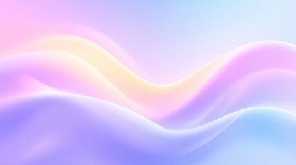 Poster - Soft flowing pastel gradient mesh transitions from peach to lavender in an airy setting, creating a calming abstract aesthetic. Concept of branding, lifestyle design, modern art