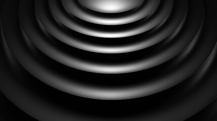 Aufkleber - Concentric circles create captivating pattern with radial shadows. Minimalist black background enhances modern elegance. Concept for branding in technology, luxury goods, design