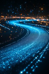 Poster - Abstract Glowing Light Trails Pattern Background Image Design Digital Art Style Illustration Graphic Images Illustration Style Art Image Illustration Technology