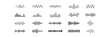 © studio's line - Sound waves sign set, equalizer music waves, musical sound wave beat collection icon, digital and analog line waveforms, frequency audio waveform, electronic signal, voice recording.