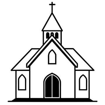 Silent Church  Vector Religious Easter Symbol for Microstock Graphics
