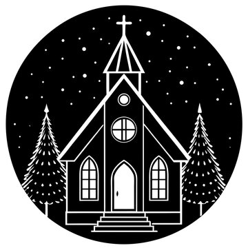 Silent Church  Vector Religious Easter Symbol for Microstock Graphics