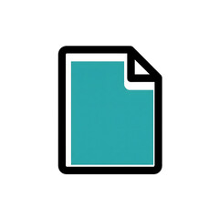 Poster - Teal Document Page Icon Black Outline Simple Graphic isolated on a transparent background