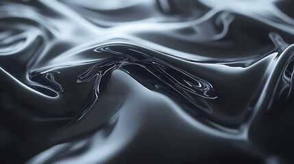 Poster - Abstract Dark Background With Flowing Animated Metallic Texture