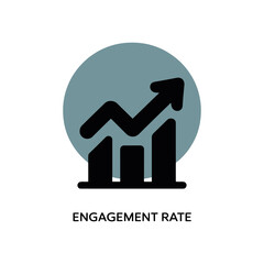 Poster - Business growth chart with upward trending arrow and engagement rate text