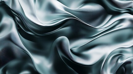 Poster - Abstract Dark Background With Flowing Silver Fabric Texture and Patterned Fabric and Background Element and Modern Art and Design Texture and Surface Texture and Rippled