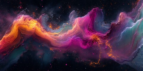 Poster - Abstract Digital Background With Flowing Colors and Patterns
