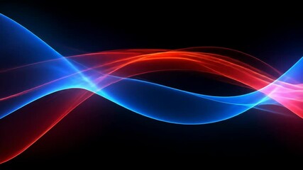 Poster - Abstract design with red and blue glowing waves