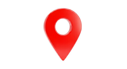 Fototapete - Red 3D Glossy Location Pointer: Map Navigation Icon