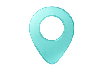Fototapete - Turquoise location pin pointing position on transparent background, perfect for travel and navigation concepts
